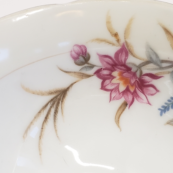 Beautiful Vintage Pink Flower Leaf & Wheat Grass Hand Painted Cup & Saucer - Picture 11 of 13